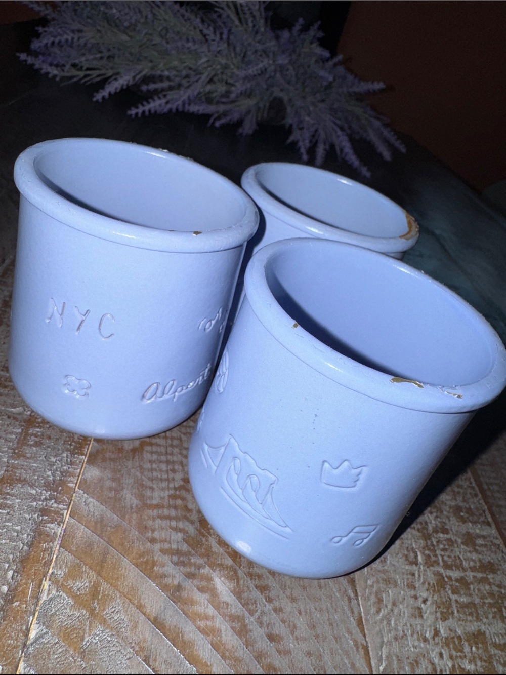 La Ferniere Lilac Ceramic Pot Trio - Lavender Planters limited edition Alpert